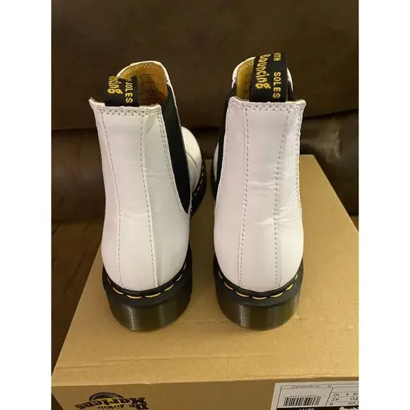 Dr Martens 2976 White Smooth Leather Chelsea Boots Shoes Sz 9 And 10 Available - Picture 3 of 10